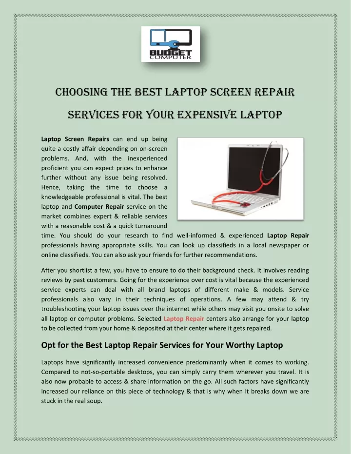 choosing the best laptop screen repair