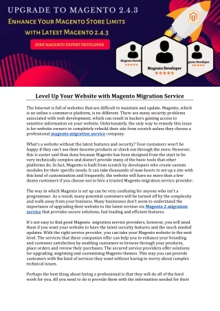 level up your website with magento migration