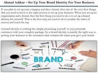 ahmad ashkar set up your brand identity for your