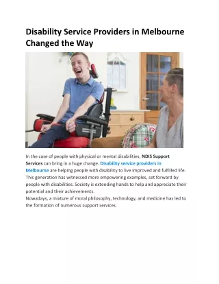 Disability service providers in Melbourne