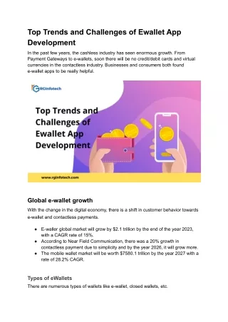 Top Trends and Challenges of Ewallet App Development