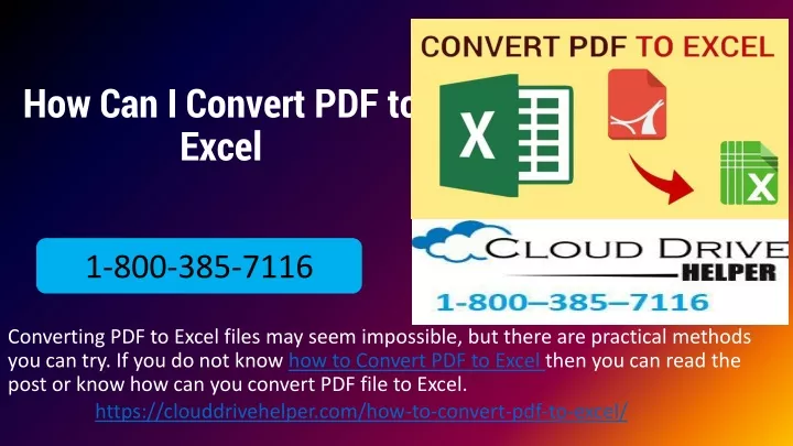 how can i convert pdf to excel