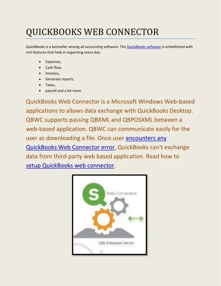 quickbooks web connector