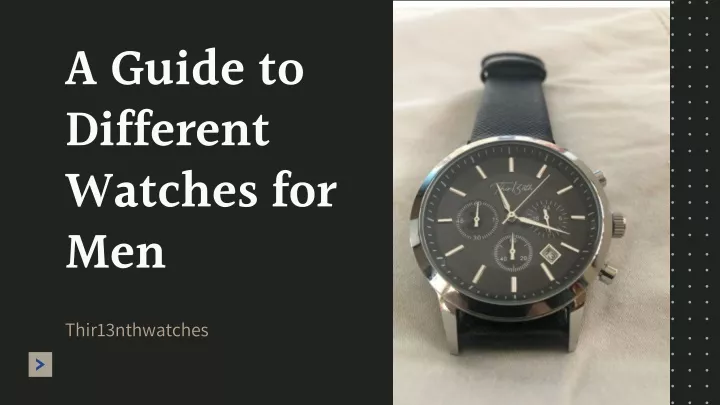 a guide to different watches for men