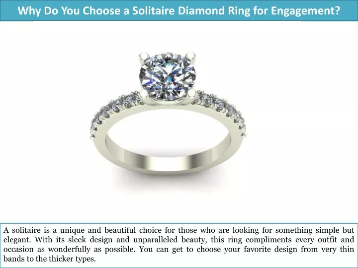 why do you choose a solitaire diamond ring for engagement