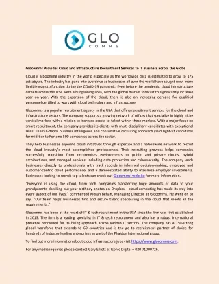 glocomms provides cloud and infrastructure