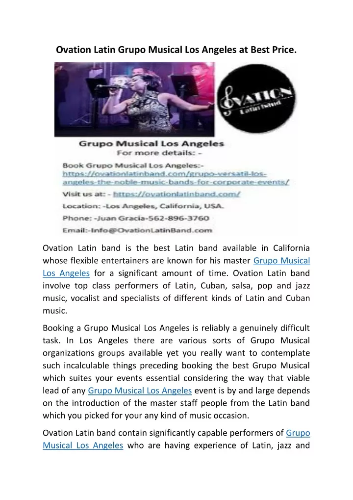 ovation latin grupo musical los angeles at best