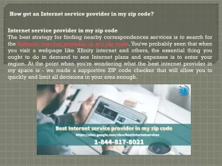 Internet providers by zip code