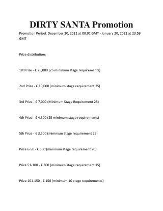 DIRTY SANTA Promotion