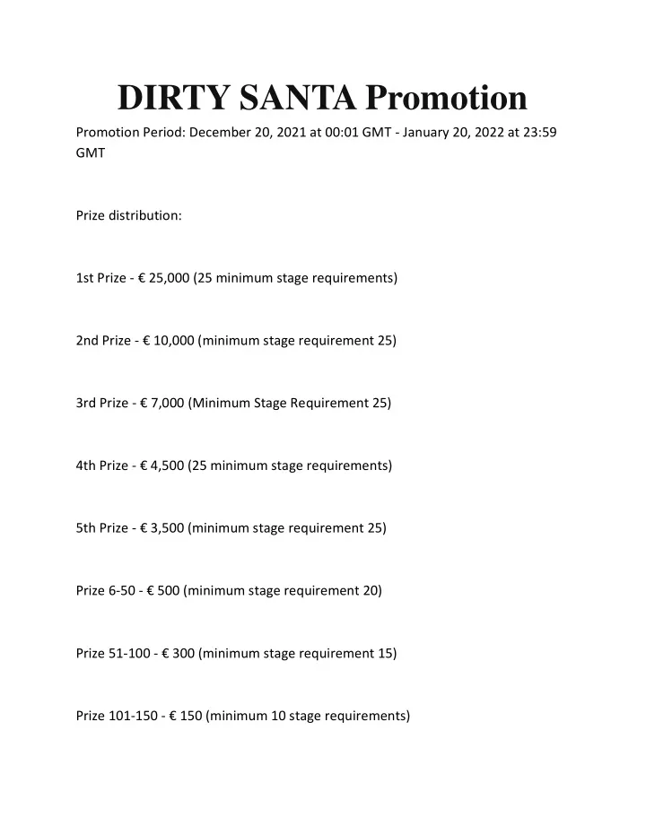 dirty santa promotion
