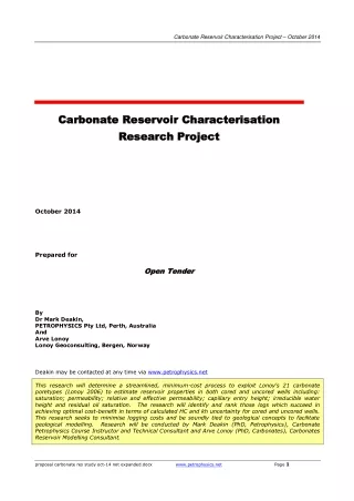 Proposal-Carbonate-Res-Study-Petrophysics Courses