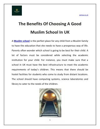 The benefits of choosing a good Muslim school in UK