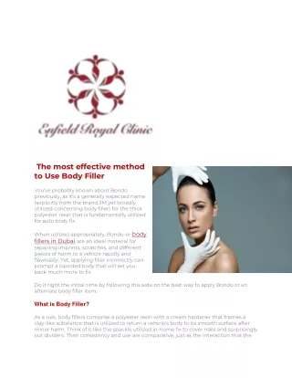 The most effective method to Use Body Filler