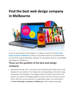 Best web design companies in Melbourne