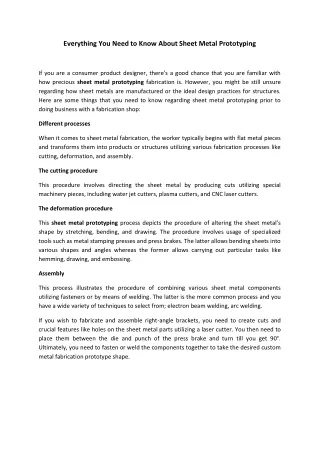 everything you need to know about sheet metal
