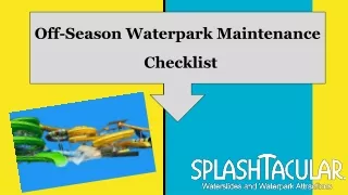 Off-Season Waterpark Maintenance Checklist
