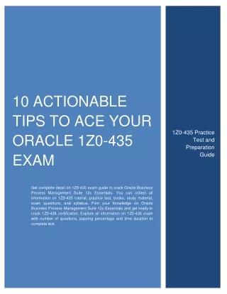 Best 10 Actionable Tips to Ace Your Oracle 1Z0-435 Exam