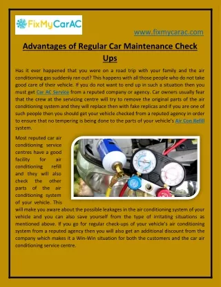 Advantages of Regular Car Maintenance Check Ups