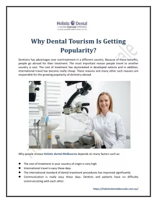 Why Dental Tourism Is Getting Popularity
