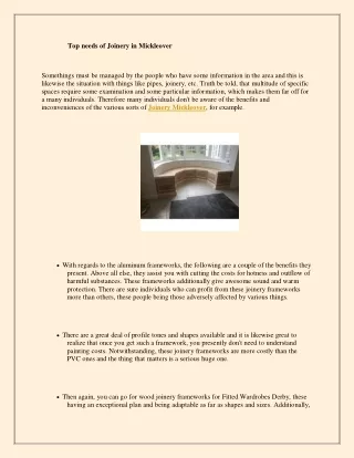 top needs of joinery in mickleover