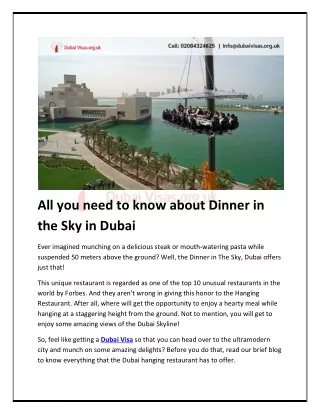 Everything you need to know about Dinner in the Sky in Dubai