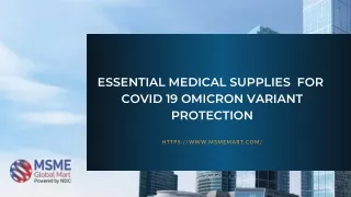 COVID 19 Essentials Suppliers at MSME Global Mart