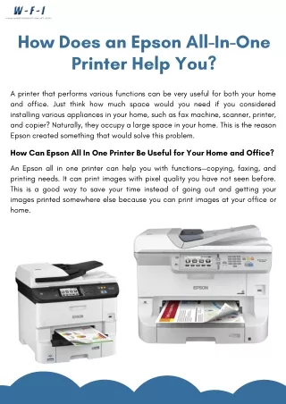 how does an epson all in one printer help you