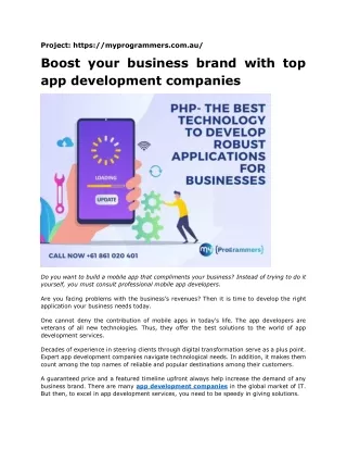 project https myprogrammers com au boost your