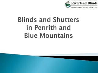 Blinds and Shutters in Penrith and Blue Mountains
