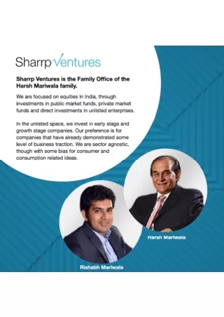 Sharrp Ventures - Harsh Mariwala Family Office