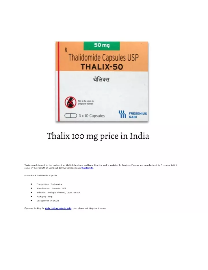 thalix capsule is used for the treatment