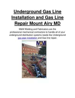 underground gas line installation and gas line