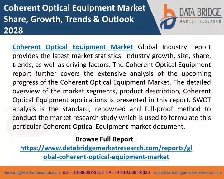 coherent optical equipment market share growth