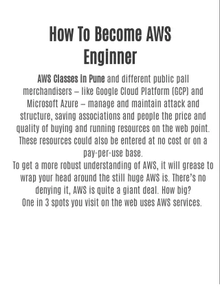AWS Training in Pune