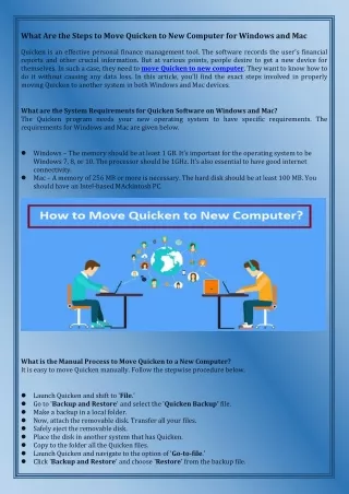 what are the steps to move quicken