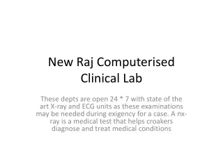 new raj computerised clinical lab