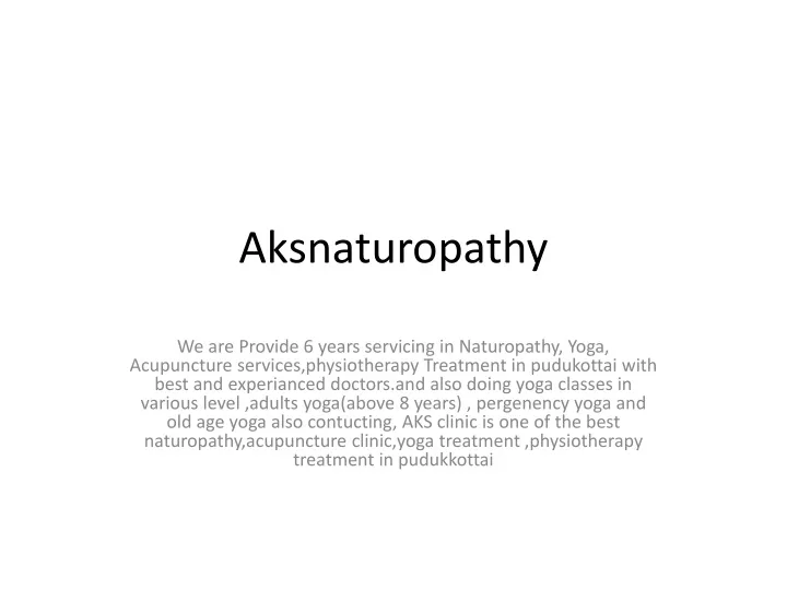 aksnaturopathy