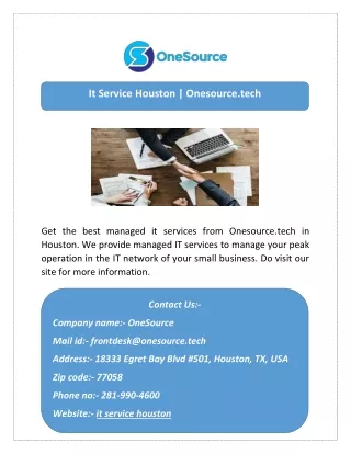 it service houston onesource tech