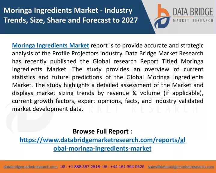 moringa ingredients market industry trends size