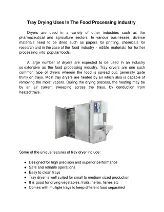 tray dryer