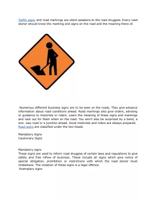 traffic signs and road markings are silent