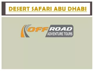 Desert Safari In Abu Dhabi