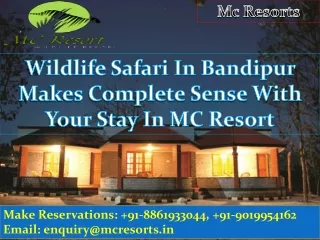 Wildlife Safari In Bandipur Makes Complete Sense With Your Stay In MC Resorts