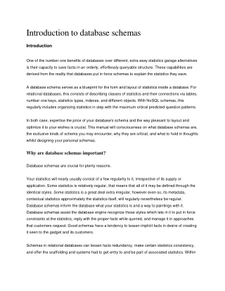 introduction to database schemas