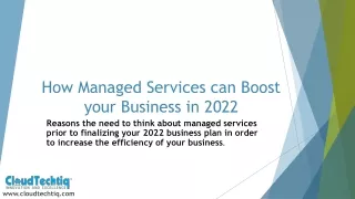 How Managed Services can Boost your Business in 2022