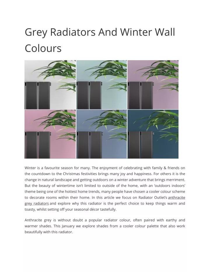 grey radiators and winter wall colours