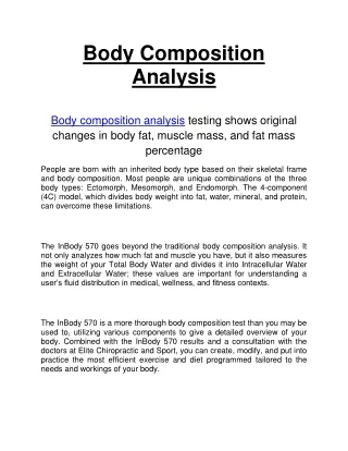 body composition analysis