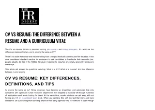 cv vs resume the difference between a resume