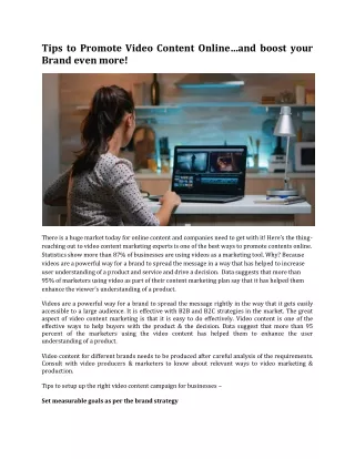 tips to promote video content online and boost