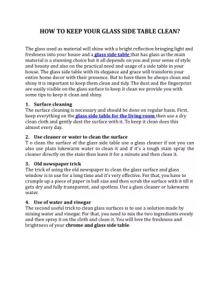 how to keep your glass side table clean